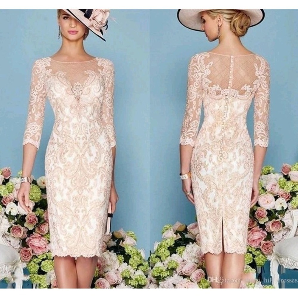 Mother of The Bride Dress Womens S/M Lan Ting Bridal Embroidered